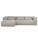 Canapé d'Angle Gauche Bean en Tissu Gris Clair