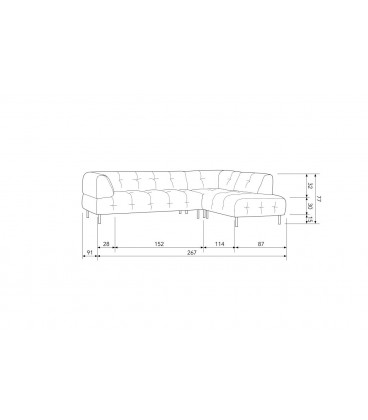 Canapé d'Angle Droit Lloyd velours sablé sea saltWOOOD by De Eekhoorn