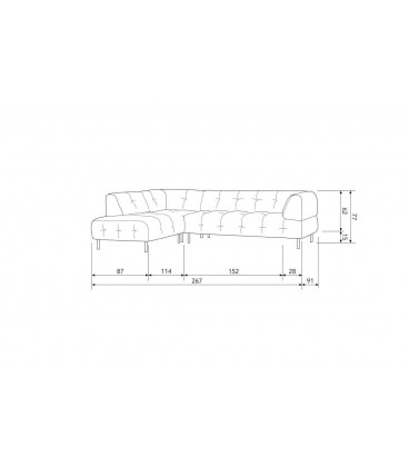 Canapé d'Angle Gauche Lloyd velours sablé sea saltWOOOD by De Eekhoorn
