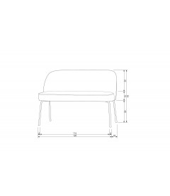 Banquette de Table 2 Places Vogue Velours Vert foncé