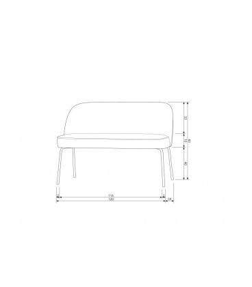 Banquette de Table 2 Places Vogue tissu tissé sableWOOOD by De Eekhoorn