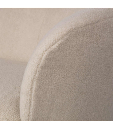 Petit Canapé Sara Lounge Droite Teddy Blanc CasséWOOOD by De Eekhoorn