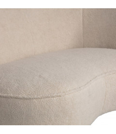 Petit Canapé Sara Lounge Droite Teddy Blanc Cassé