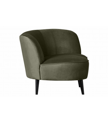 Petit Canapé Sara Lounge Droite Velours Vert chaudWOOOD by De Eekhoorn