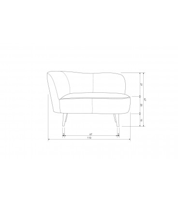 Petit Canapé Sara Lounge Gauche Velours Vert chaudWOOOD by De Eekhoorn