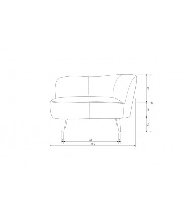 Petit Canapé Sara Lounge Droite Velours MoutardeWOOOD by De Eekhoorn