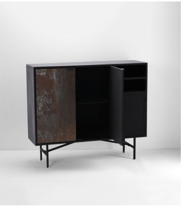Buffet Rasty 4 portes métal et bois