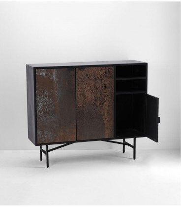Buffet Rasty 4 portes métal et bois