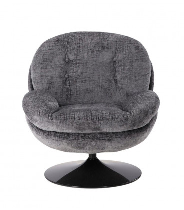 Fauteuil Pivotant Memento Gris Pied Noir