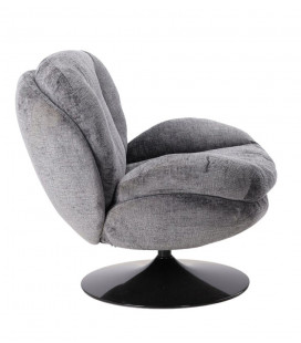 Fauteuil Pivotant Memento Gris Pied Noir