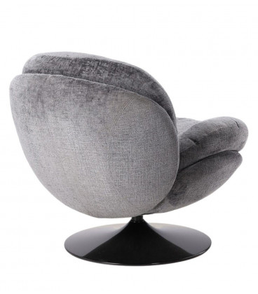Fauteuil Pivotant Memento Gris Pied Noir
