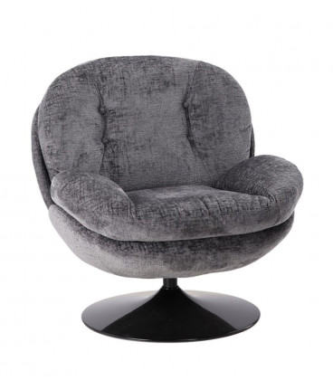 Fauteuil Pivotant Memento Gris Pied Noir