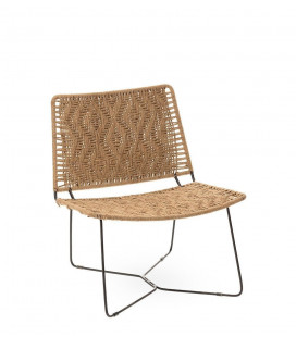 Fauteuil Bas Venda Noir/Jute
