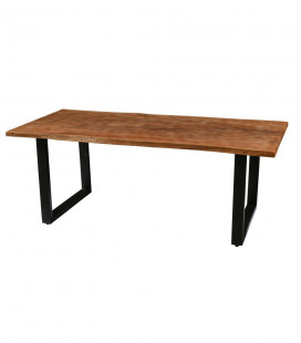 Table Forêt Acacia Pieds U Métal 200x100cm