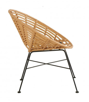 Fauteuil Bas Venda Noir/Jute