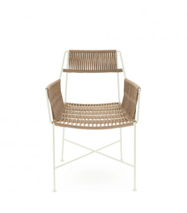 Fauteuil Moda Beige/Blanc