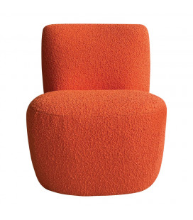 Fauteuil Eve tissu bouclette orange 2