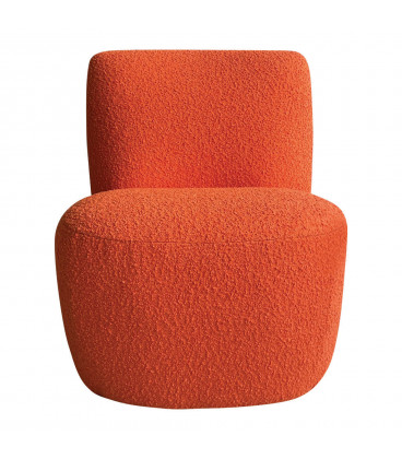 Fauteuil Eve tissu bouclette orange