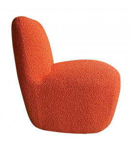 Fauteuil Eve tissu bouclette orange