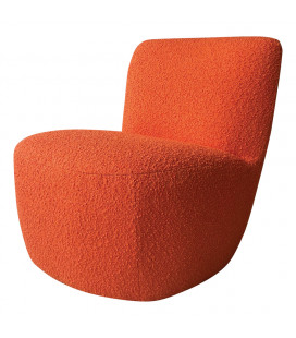 Fauteuil Eve tissu bouclette orange