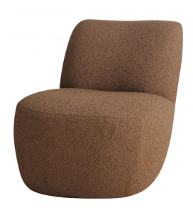Fauteuil Eve tissu bouclette brun