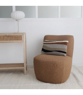 Fauteuil Eve tissu bouclette brun