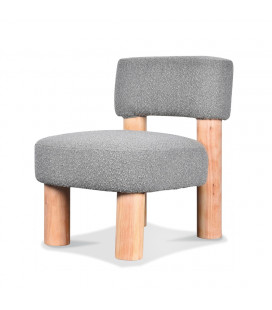 Fauteuil Studio bouclette gris