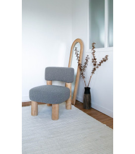 Fauteuil Studio bouclette gris