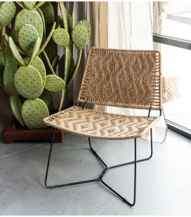 Fauteuil Bas Venda Noir/Jute