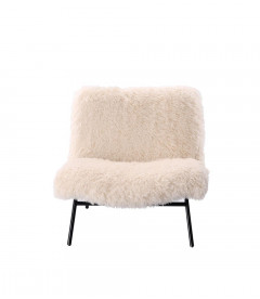 Fauteuil Domme Fausse Fourrure Blanc