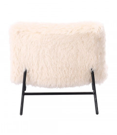 Fauteuil Domme Fausse Fourrure Blanc