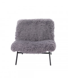 Fauteuil Domme Fausse Fourrure Gris