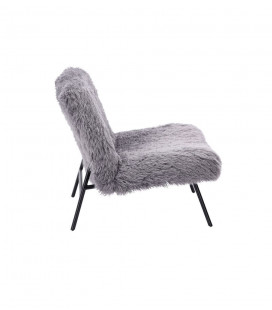 Fauteuil Domme Fausse Fourrure Gris 2