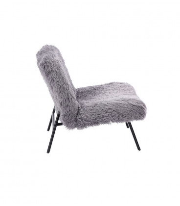Fauteuil Domme Fausse Fourrure Gris