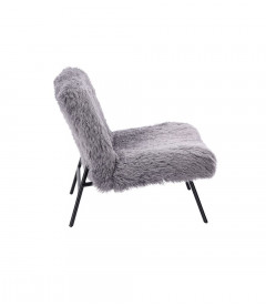 Fauteuil Domme Fausse Fourrure Gris