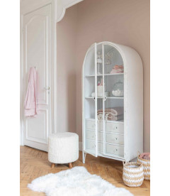 Pouf Mouton Pied Polyester Blanc