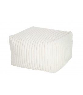 Pouf Corduroy Polyester Blanc