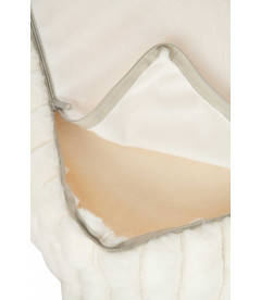 Pouf Corduroy Polyester Blanc