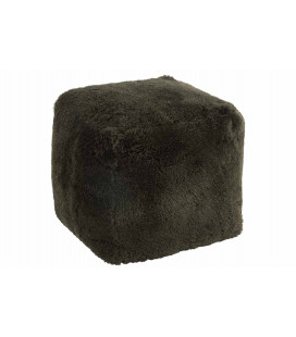 Pouf Carre Peau De Mouton Vert