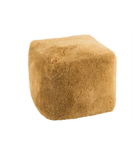 Pouf Carre Peau De Mouton Ocre