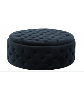 Pouf Rond Wilson Velours Anthracite