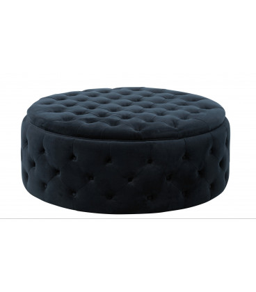 Pouf Rond Wilson Velours Anthracite