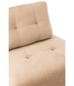 Fauteuil Velours Côtelé Beige