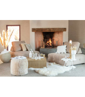 Fauteuil Velours Côtelé Beige