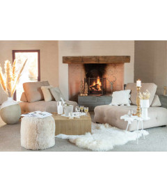 Fauteuil Velours Côtelé Beige