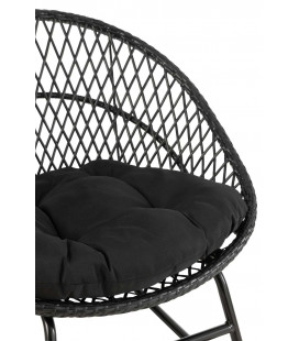 Fauteuil A Bascule + Coussin Zayo Noir