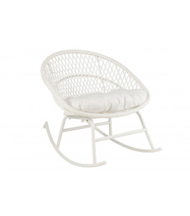 Fauteuil A Bascule + Coussin Zayo Blanc