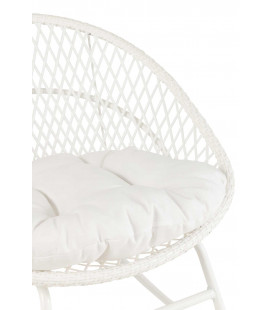 Fauteuil A Bascule + Coussin Zayo Blanc