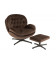 Fauteuil Pivotant Relax Marron + repose pieds