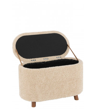 Pouf Rangement Teddy Beige